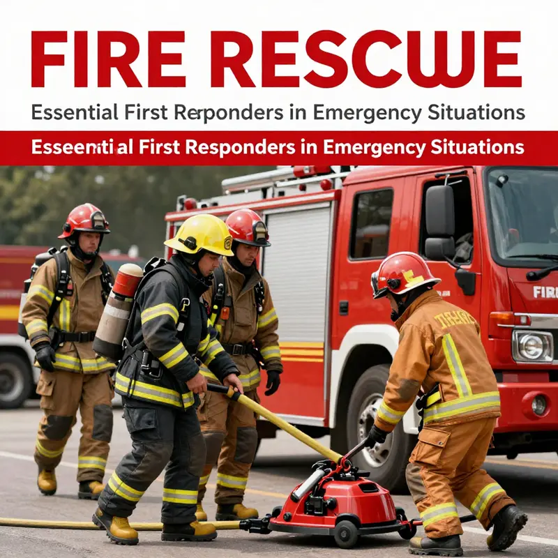 Firefighters performing rescue operations, showcasing their critical role as first responders.