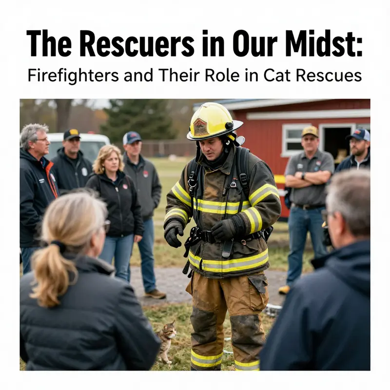A firefighter utilizes specialized equipment to rescue a stranded cat from a tree.