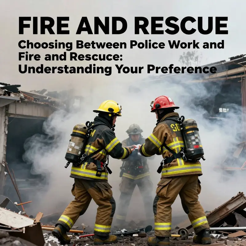 A visual comparison of police work and fire and rescue, highlighting their distinct environments and community roles.