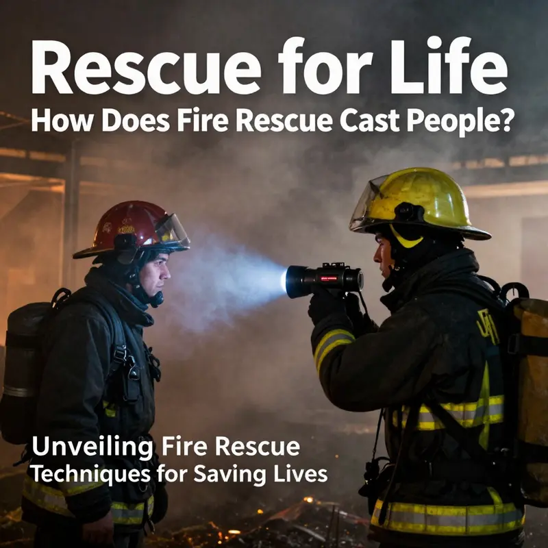 Firefighters perform a search using thermal imaging technology to locate victims in a smoke-filled scene.