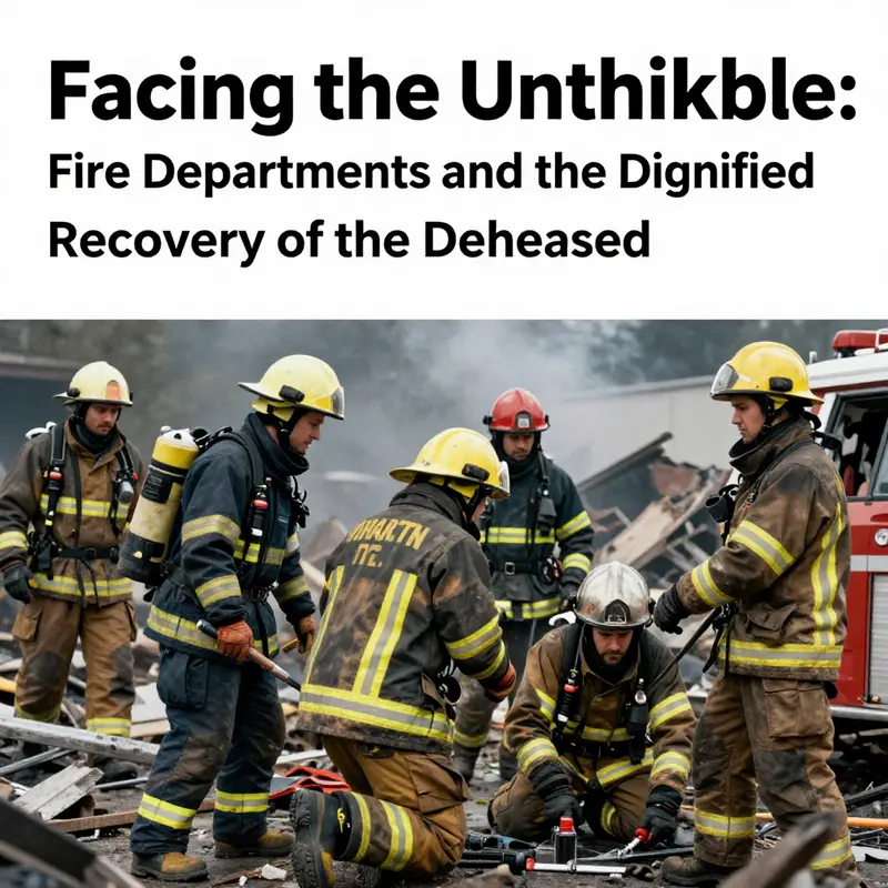 A group of firefighters collaborating in a tense rescue operation, showcasing their commitment to saving lives and recovery.