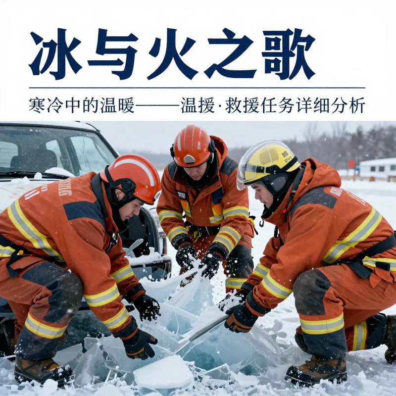 Firefighters prepare for a rescue operation on an icy river, highlighting the importance of bravery and resilience.