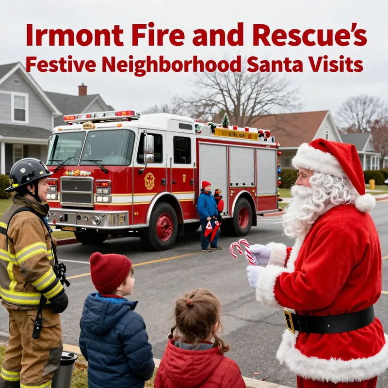 Irmont Fire and Rescue engages the community with festive Santa neighborhood visits.