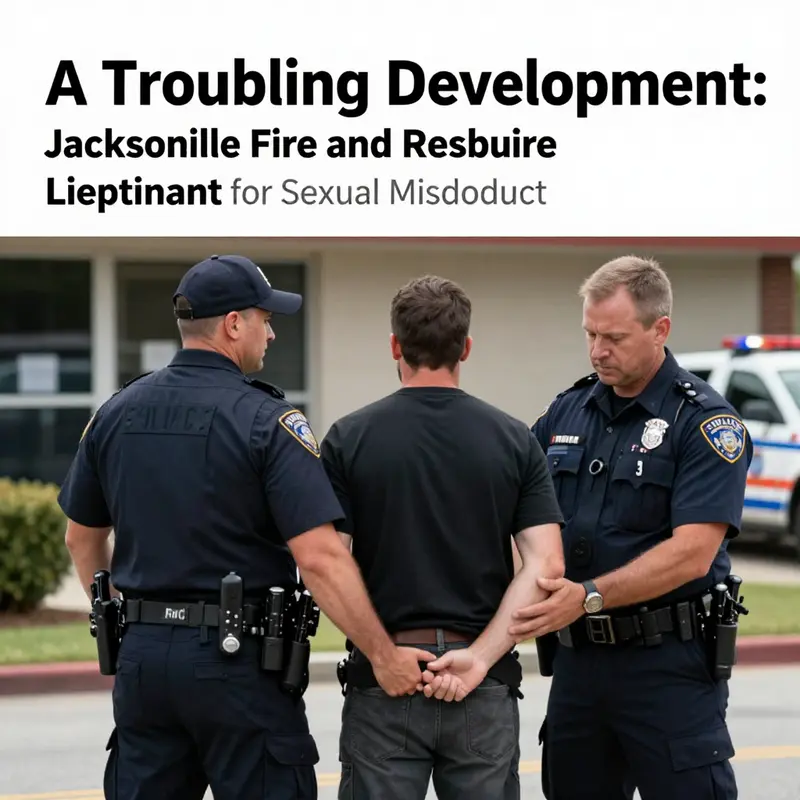 Officers from Jacksonville Sheriff’s Office conduct an arrest related to alleged sexual misconduct.