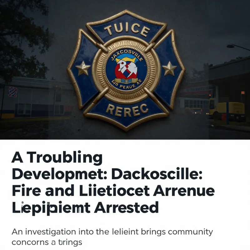 Jacksonville Fire and Rescue department emblem on a solemn background representing community concern.