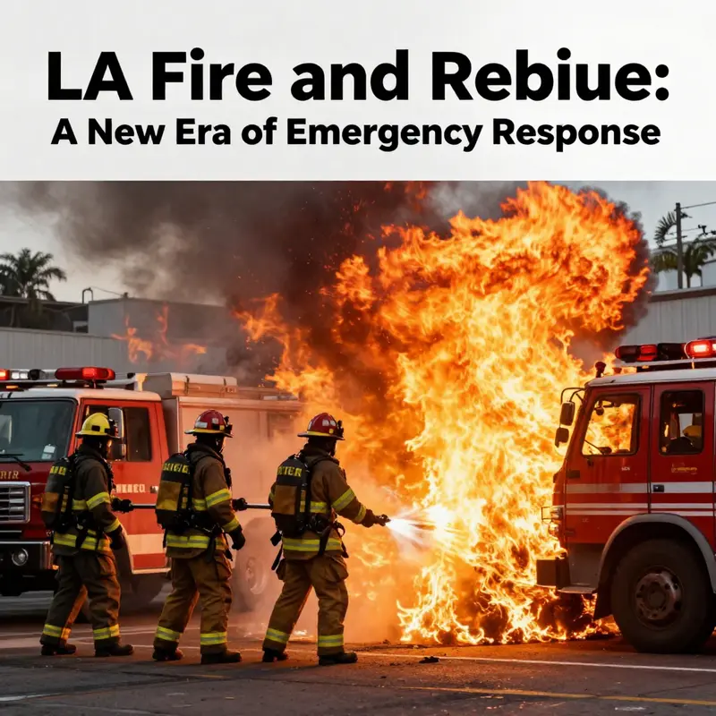 Firefighters bravely fighting a blaze, representing the theme of courage in LA Fire and Rescue.