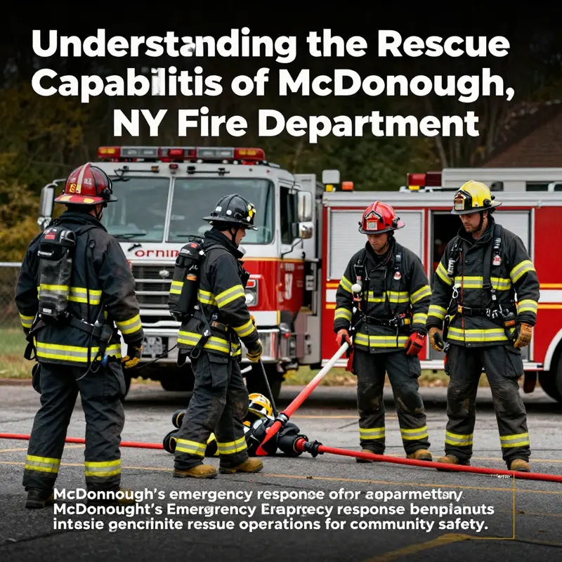 Visual representation of McDonough NY Fire Department in action during a rescue operation, emphasizing their role in community safety.