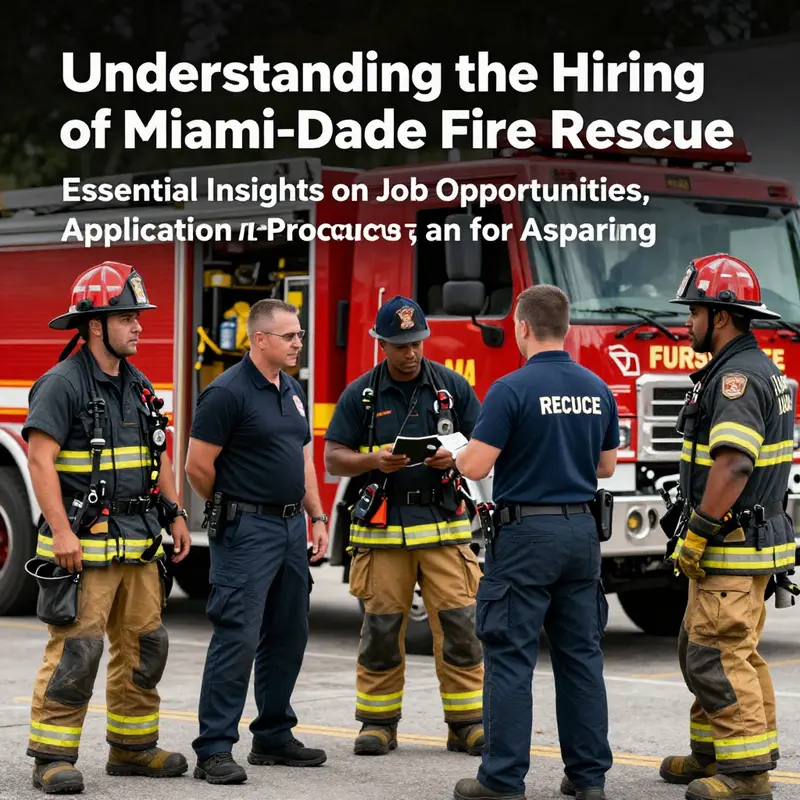 A dynamic portrayal of firefighters from Miami-Dade Fire Rescue working together in various community service roles.