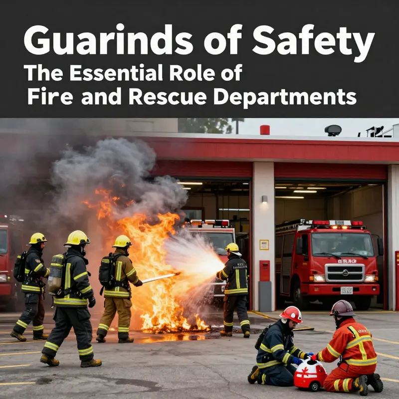 Firefighters actively engaged in various emergency response activities.