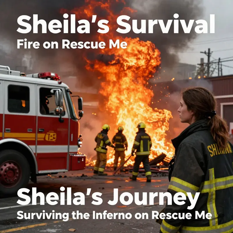 Sheila witnessing the impact of the fire, symbolizing her survival and resilience.