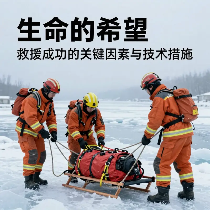 Firefighters prepare for a rescue operation on an icy river, highlighting the importance of bravery and resilience.