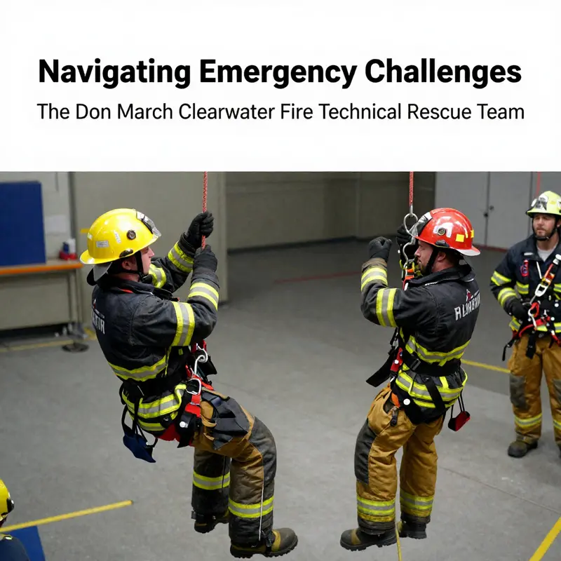 Firefighters conducting high-angle rescue training, enhancing their operational expertise.
