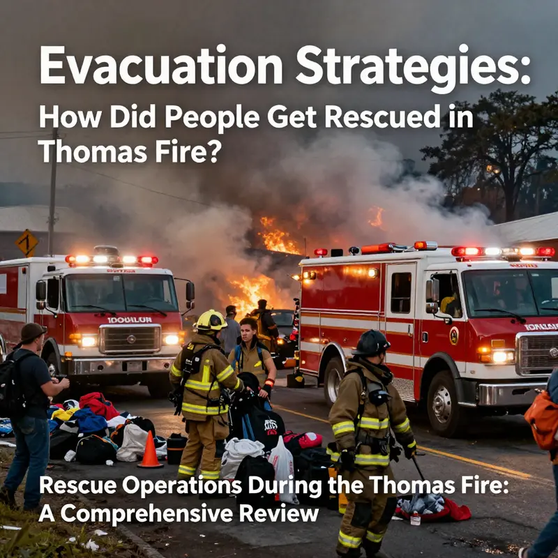 Residents being evacuated from their homes during the Thomas Fire, showcasing emergency response in action.