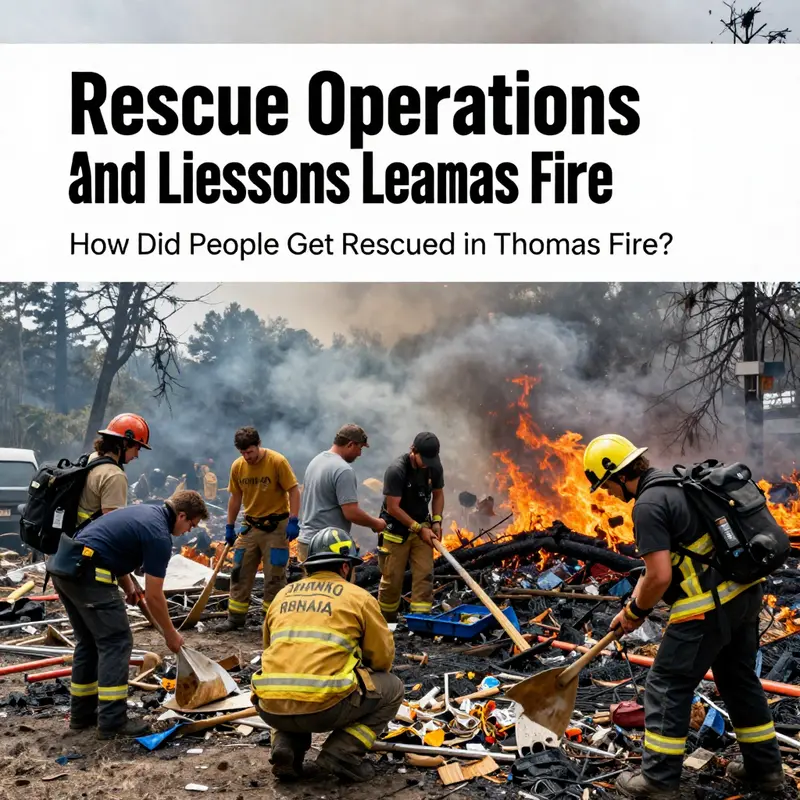 Residents being evacuated from their homes during the Thomas Fire, showcasing emergency response in action.