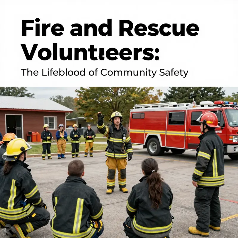 Volunteer firefighters demonstrate teamwork and commitment during a mock emergency training exercise.