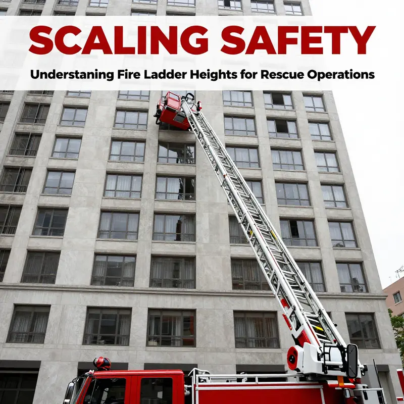 A fire ladder demonstrates its maximum rescue capabilities against a high-rise structure.
