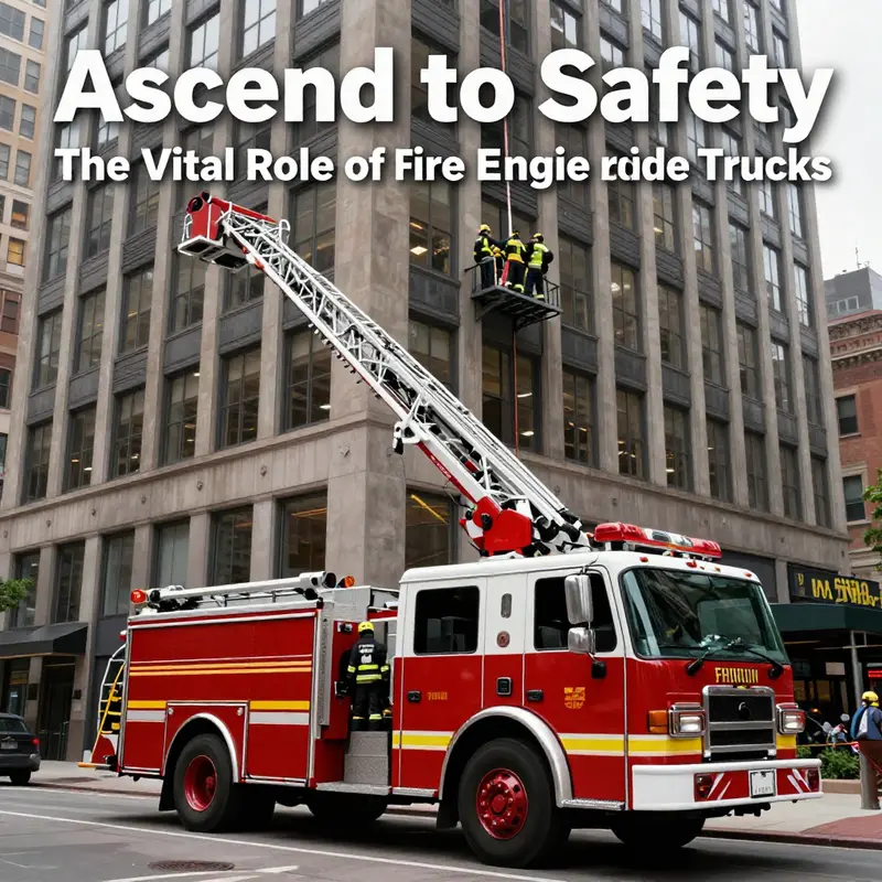 Firefighters utilize the ladder truck’s aerial capabilities during an emergency rescue operation.