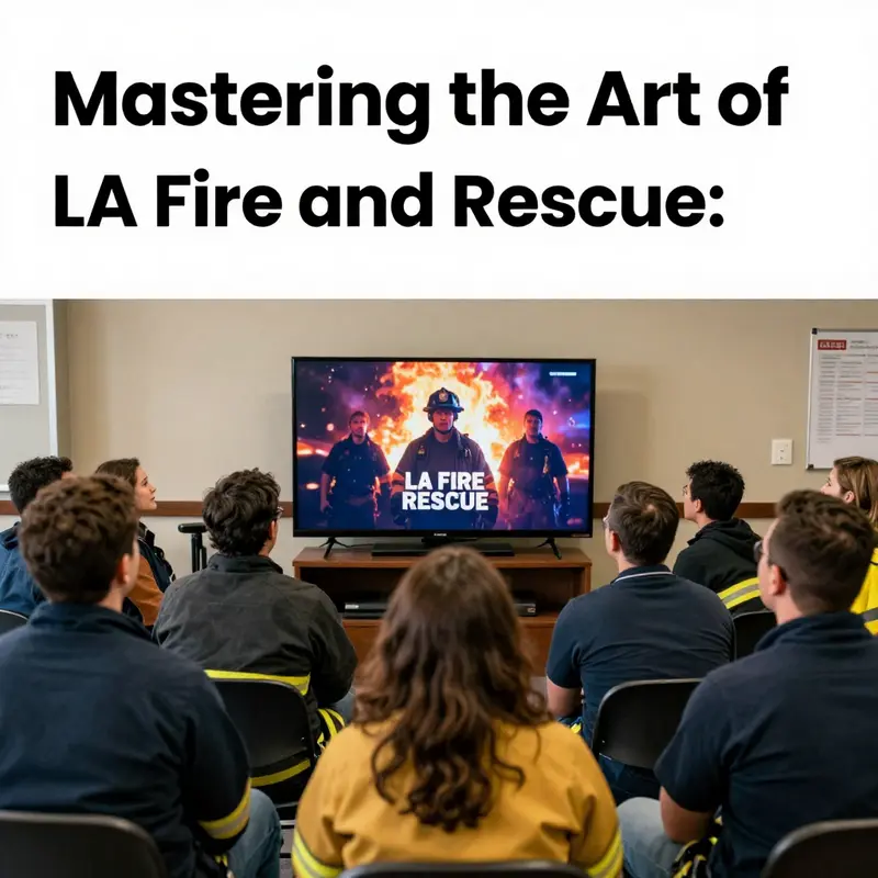Community members engaged in viewing LA Fire and Rescue together in a community center.