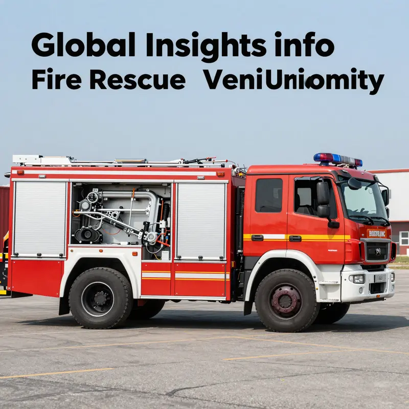 Fire rescue vehicles illustrating design variations tailored to specific national needs.
