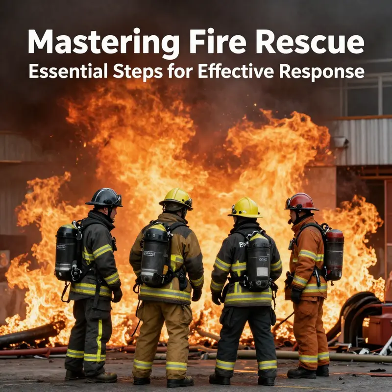 A firefighter evaluates the fire situation, demonstrating the critical first step in a fire rescue operation.