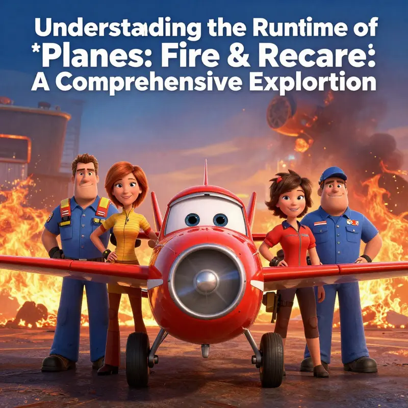 The main characters of *Planes: Fire & Rescue* against a fiery backdrop, showcasing their adventurism.