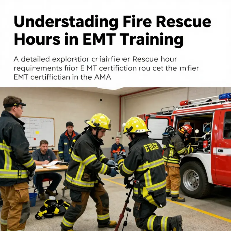 An image depicting EMT students in training, illustrating a blend of classroom instruction and practical application in fire rescue.