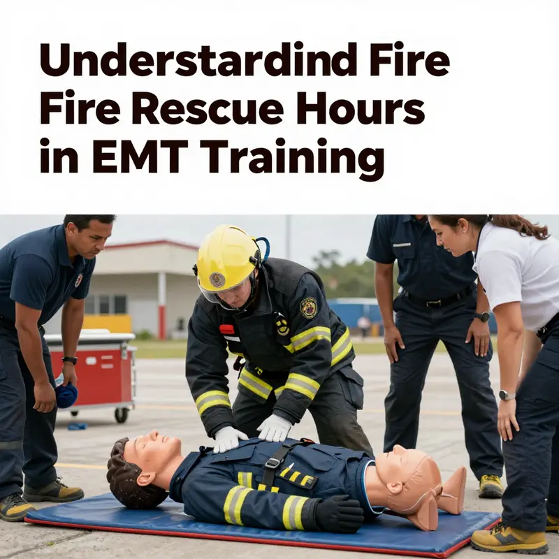 Students participating in EMT training focused on fire rescue skills, showcasing teamwork and engagement.