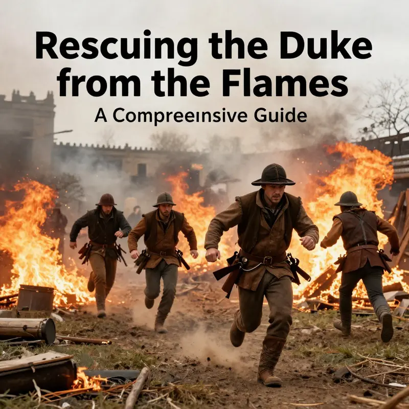 Adventurers strategizing to reach the burning village.