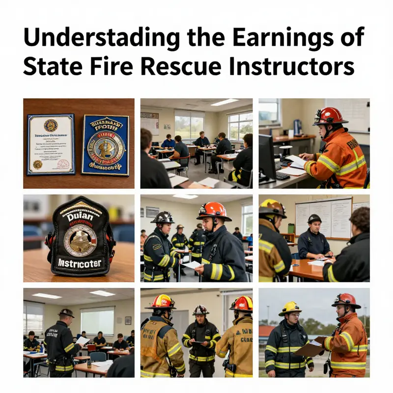 This infographic illustrates the average hourly earnings for state fire rescue instructors.