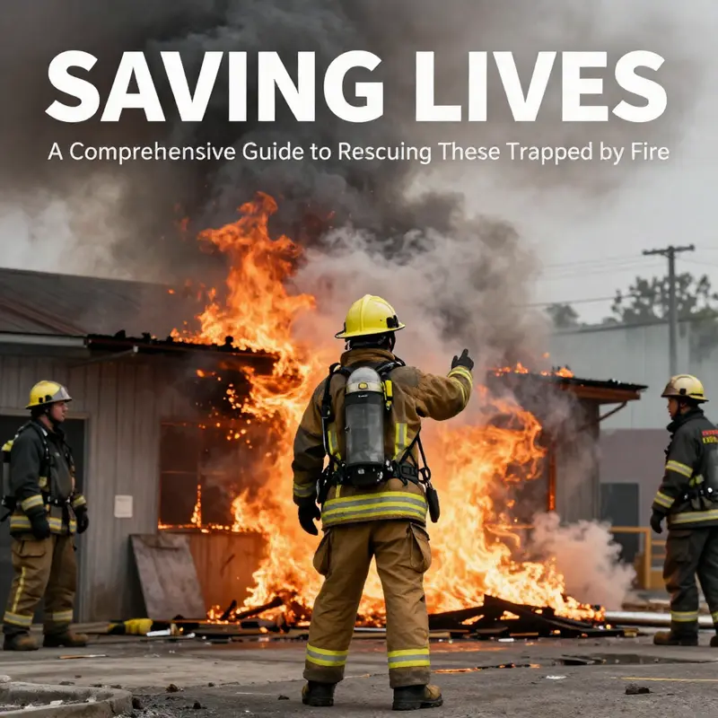 A firefighter analyzing the fire scene for a safe and effective rescue approach.