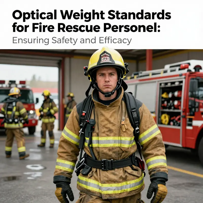 A firefighter in full gear standing confidently in a fire station, ready for rescue operations.