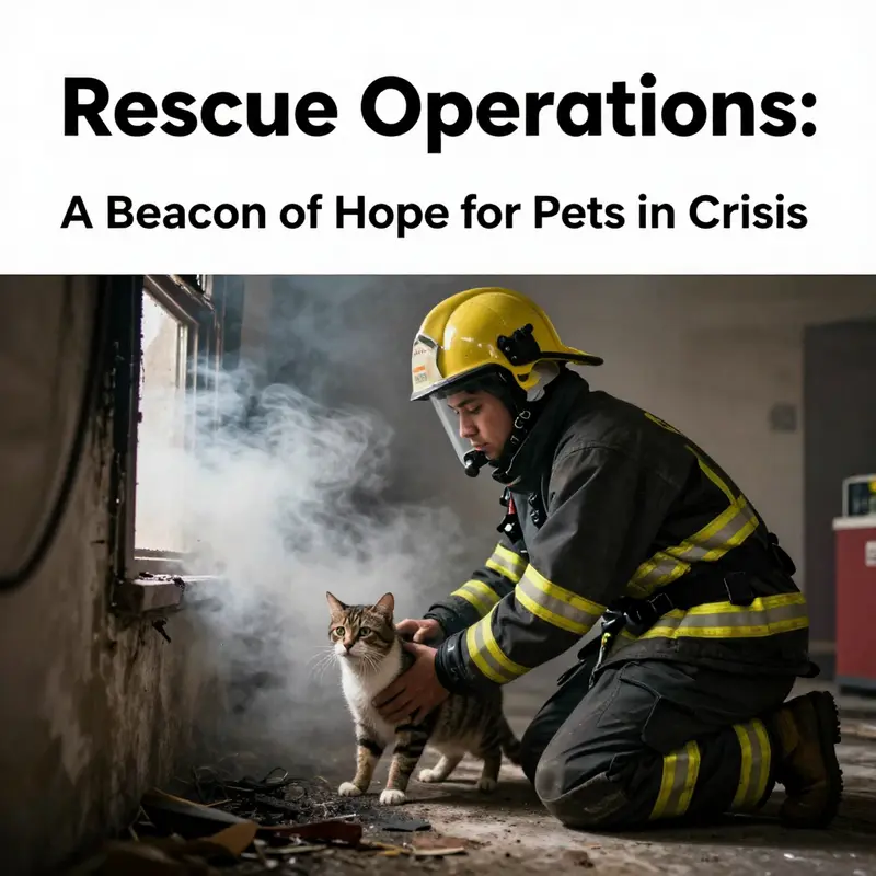 Firefighters shown providing care to rescued animals, reflecting the heroic efforts of rescue operations.