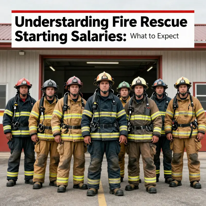 Group of firefighters in uniform posed outside their fire station.