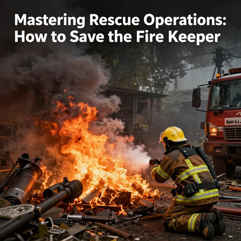 Illustrating the intricate game mechanics involved in rescuing the Fire Keeper.