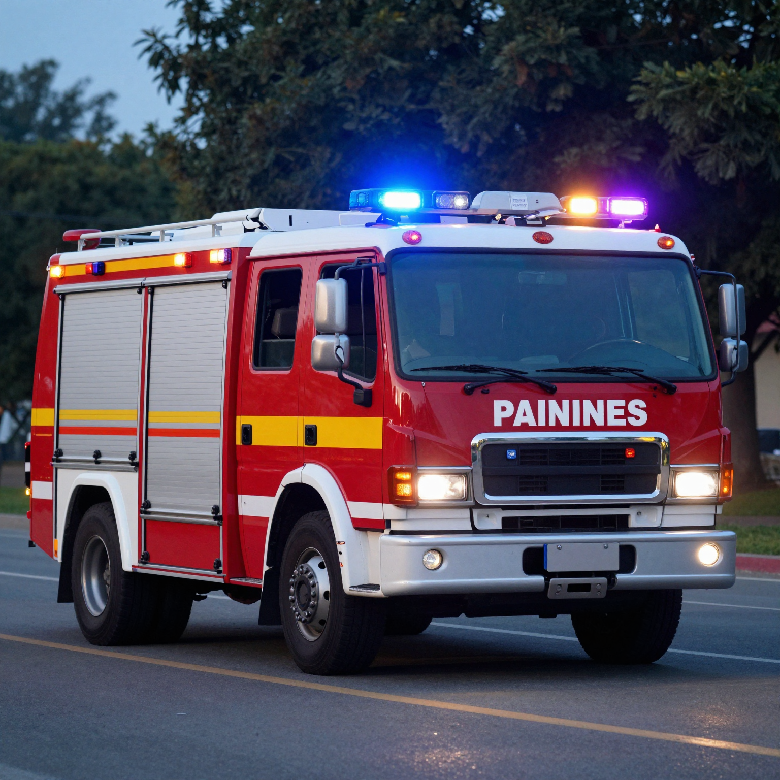 Fire Rescue Vehicle with Flashing Lights