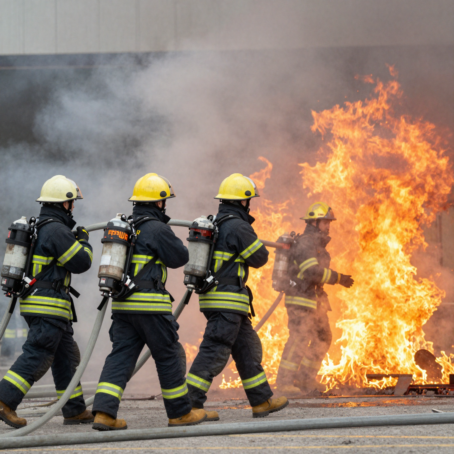 Fire and Rescue Personnel in Action