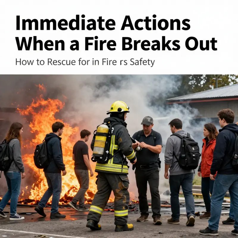 Firefighter directs civilians to safety during a fire outbreak, highlighting the importance of immediate actions.
