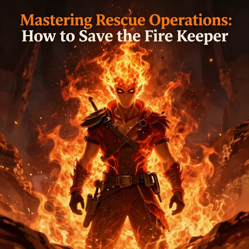 Illustrating the intricate game mechanics involved in rescuing the Fire Keeper.