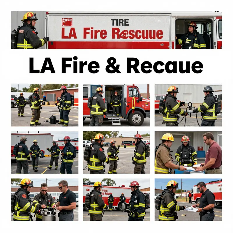 A collage depicting various stills from the eight episodes showcasing the intense and engaging stories of *LA Fire & Rescue*.
