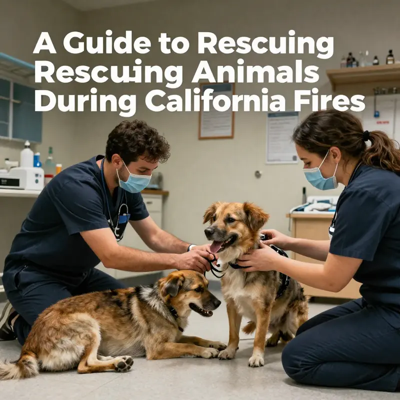 An emergency preparedness kit containing essential supplies for pet safety during wildfires.