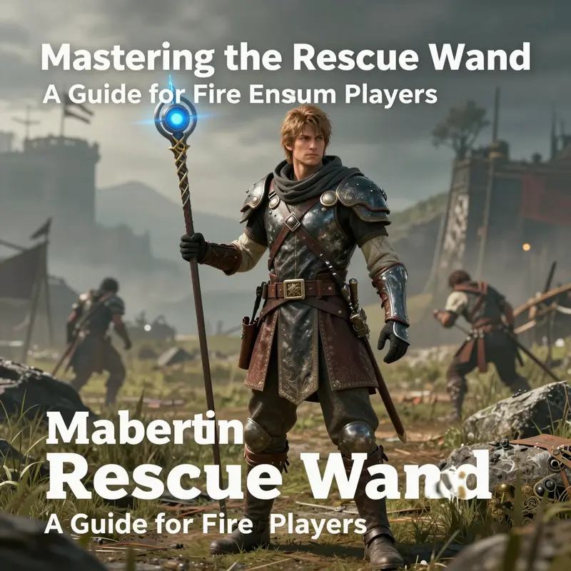 A character prepares to equip the Rescue Wand, poised to protect their teammate.