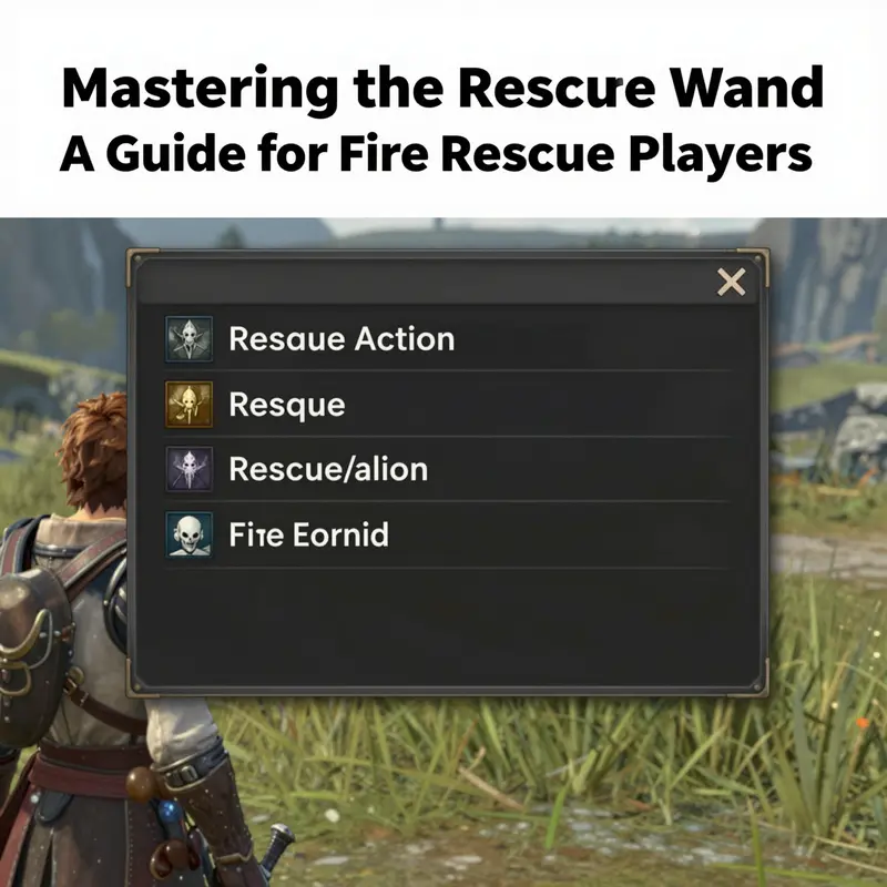 A character prepares to equip the Rescue Wand, poised to protect their teammate.