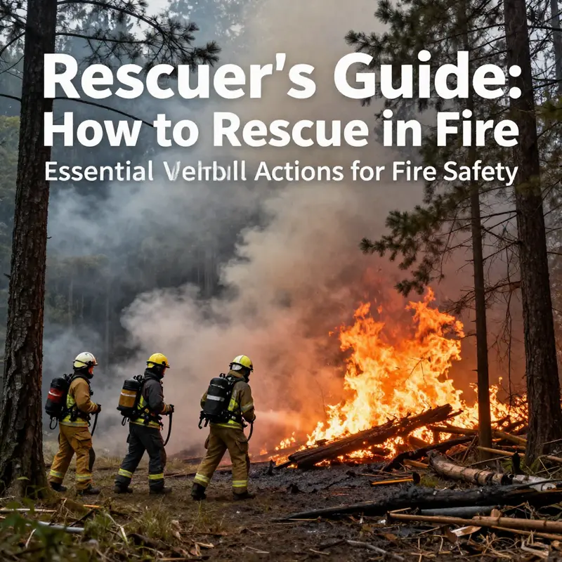 Firefighter directs civilians to safety during a fire outbreak, highlighting the importance of immediate actions.