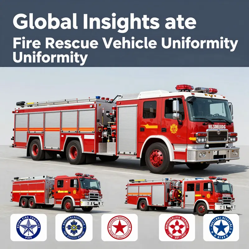 Fire rescue vehicles illustrating design variations tailored to specific national needs.