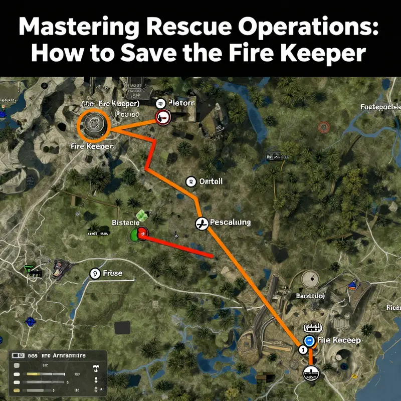 Illustrating the intricate game mechanics involved in rescuing the Fire Keeper.
