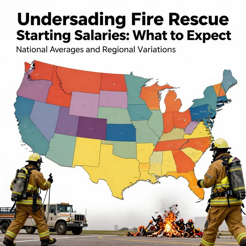 A visual representation of starting firefighter salaries across different regions in the U.S.