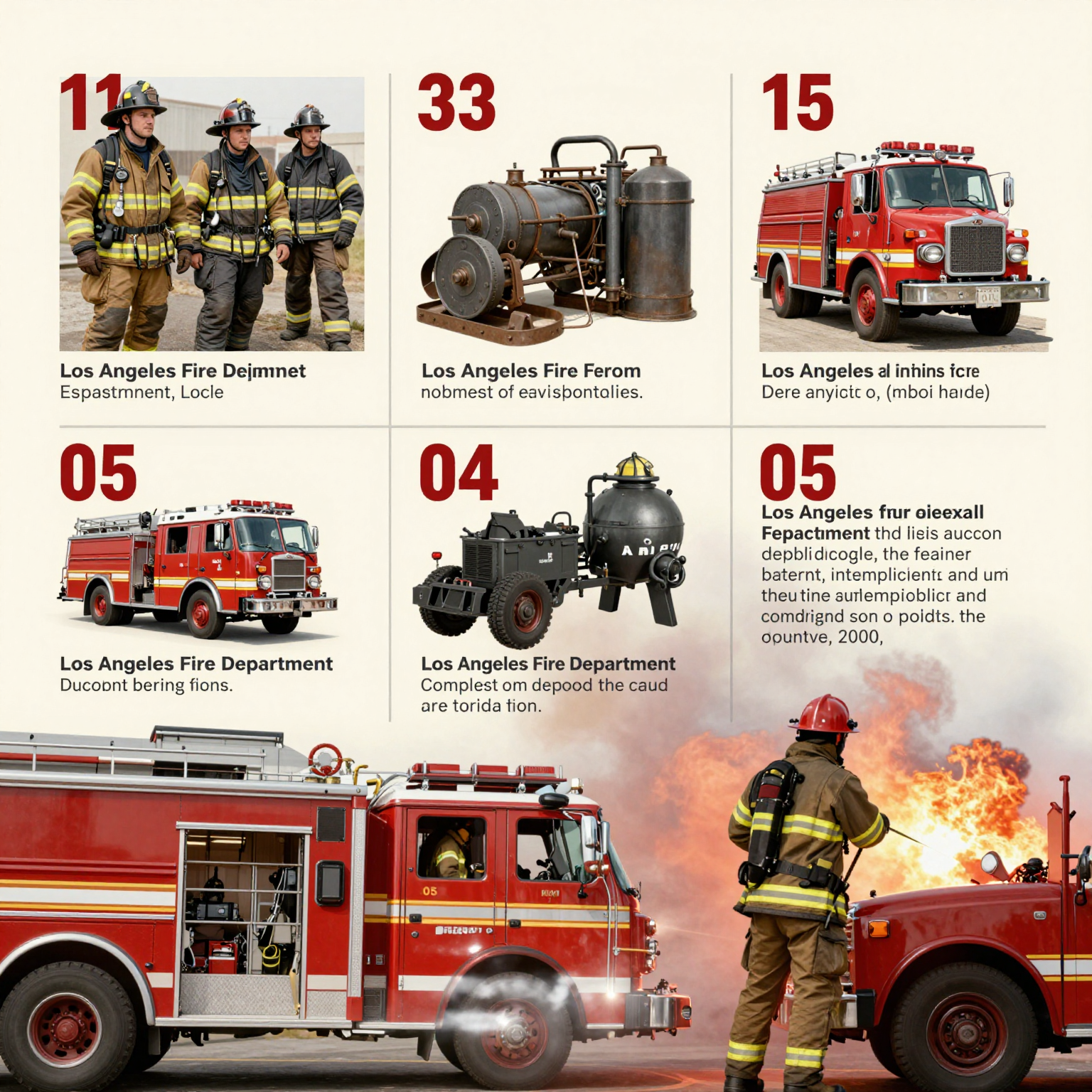 Infographic illustrating key milestones in the history of the Los Angeles Fire Department