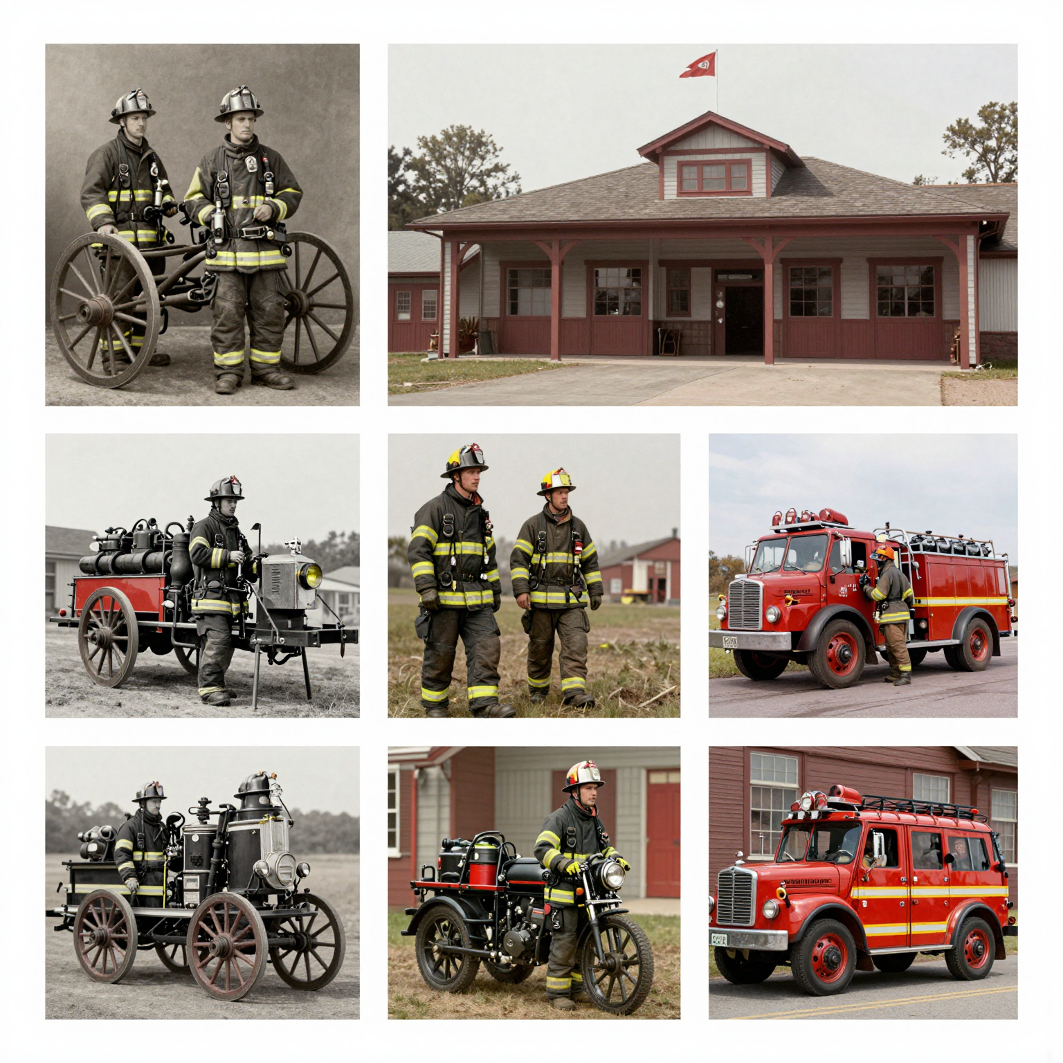 Historical collage of the Puyallup Fire Department history