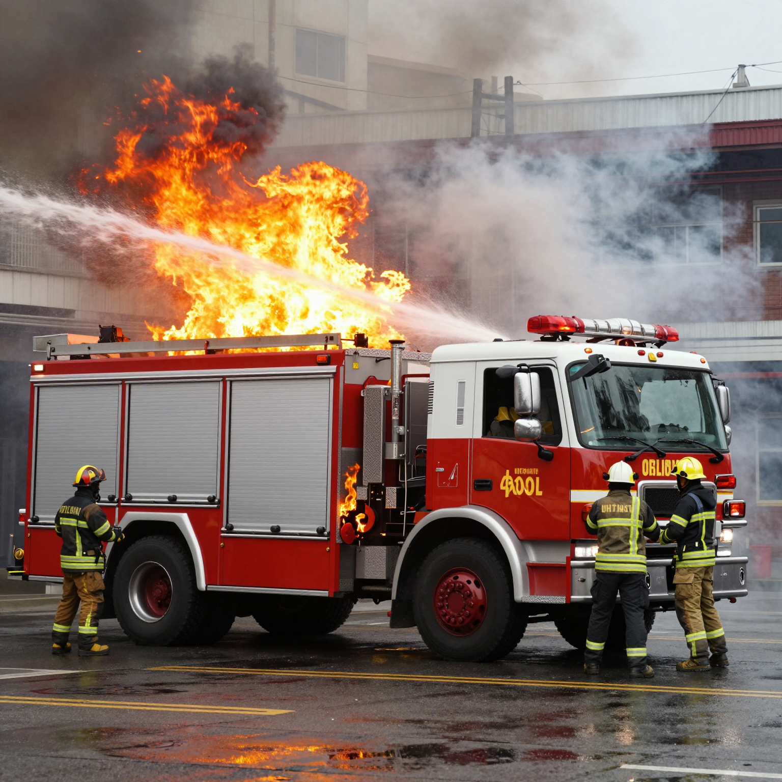 Patrol Ultimate Rescue Fire Truck in action extinguishing a fire