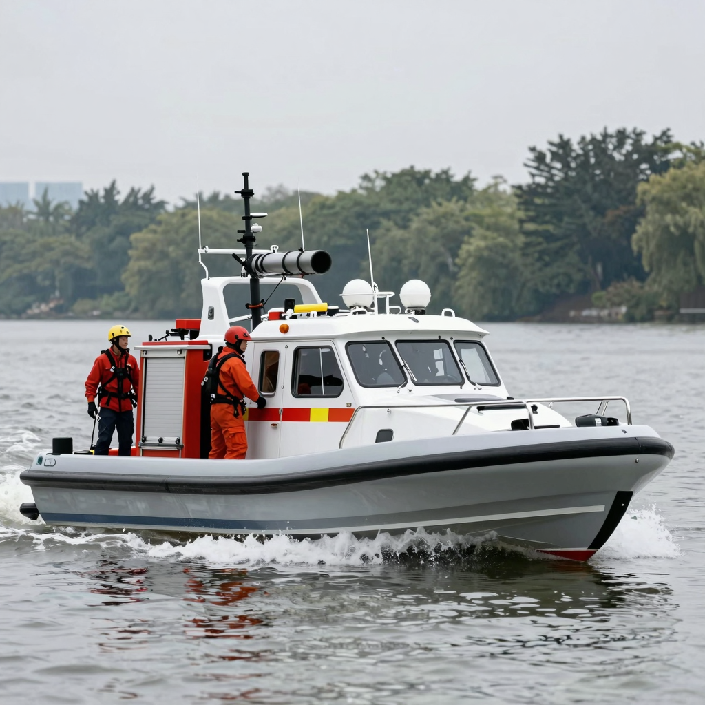 Fire Rescue Boat in Action